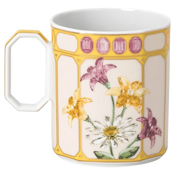 Idyllia-Becher aus Porzellan, Kristalldruck-Motiv, Fink, Gelb Idyllia-Becher aus Porzellan, Kristalldruck-Motiv, Fink, Gelb