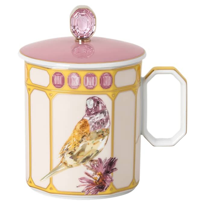 Idyllia-Becher aus Porzellan, Kristalldruck-Motiv, Fink, Gelb Idyllia-Becher aus Porzellan, Kristalldruck-Motiv, Fink, Gelb