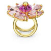 Idyllia Cocktailring „Flower“, rosa, goldfarben plattiert