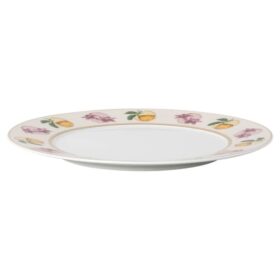 Idyllia Dessertteller aus Porzellan, Kristalldruck-Motiv, Lily Citron, mehrfarbig