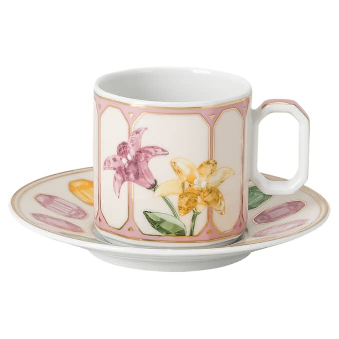 Idyllia Espressotasse mit Untertasse aus Porzellan, Kristall-Print-Motiv, Citron, mehrfarbig Idyllia Espressotasse mit Untertasse aus Porzellan, Kristall-Print-Motiv, Citron, mehrfarbig