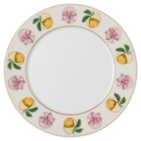 Idyllia-Essteller aus Porzellan, Kristall-Druckmotiv, Lily Citron, mehrfarbig