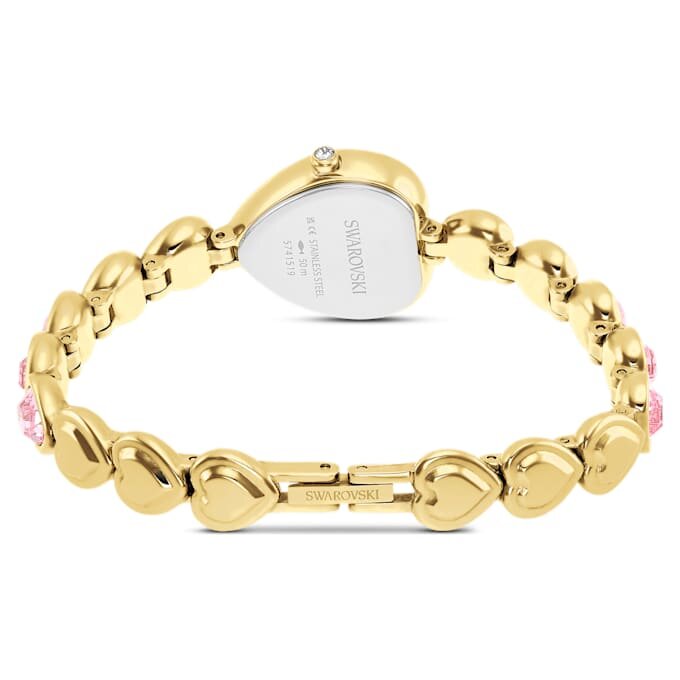 Idyllia Heart Uhr mit Kristall-Armband, rosa, goldfarben Idyllia Heart Uhr mit Kristall-Armband, rosa, goldfarben
