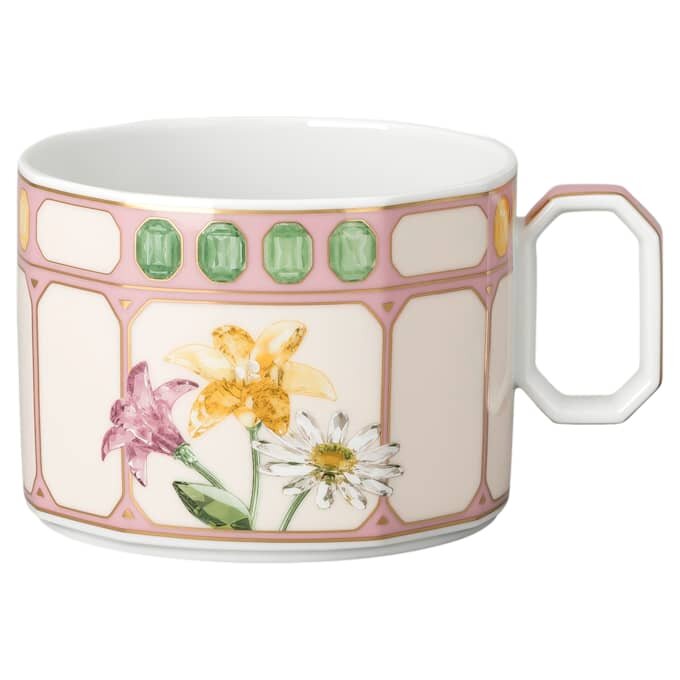 Idyllia Kombitasse mit Untertasse aus Porzellan, Kristalldruck-Motiv, Blumenstrauß, mehrfarbig Idyllia Kombitasse mit Untertasse aus Porzellan, Kristalldruck-Motiv, Blumenstrauß, mehrfarbig