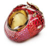 Idyllia-Motiv-Ring mit gemischten Schliffen, Erdbeere, Rot, vergoldet Idyllia-Motiv-Ring mit gemischten Schliffen, Erdbeere, Rot, vergoldet