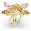 Idyllia-Motivring mit gemischten Schliffen, Blume, mehrfarbig, vergoldet Idyllia-Motivring mit gemischten Schliffen, Blume, mehrfarbig, vergoldet