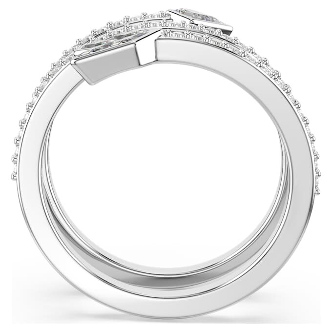 Idyllia-Motivring mit gemischten Schliffen, Pfeil, weiß, rhodiniert Idyllia-Motivring mit gemischten Schliffen, Pfeil, weiß, rhodiniert