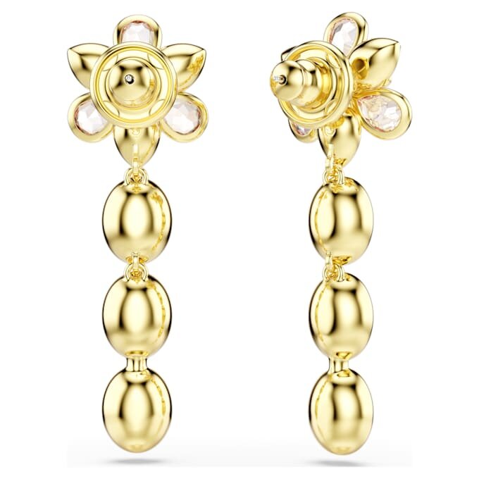 Idyllia-Ohrringe mit gemischten Schliffen, Blumenmotiv, mehrfarbig, goldfarben plattiert Idyllia-Ohrringe mit gemischten Schliffen, Blumenmotiv, mehrfarbig, goldfarben plattiert