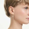 Idyllia-Ohrringe mit Ohrklemme, gemischte Schliffe, Herz mit Schlüssel, rosa, goldfarben plattiert Idyllia-Ohrringe mit Ohrklemme, gemischte Schliffe, Herz mit Schlüssel, rosa, goldfarben plattiert