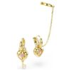 Idyllia-Ohrringe mit Ohrklemme, gemischte Schliffe, Herz mit Schlüssel, rosa, goldfarben plattiert Idyllia-Ohrringe mit Ohrklemme, gemischte Schliffe, Herz mit Schlüssel, rosa, goldfarben plattiert