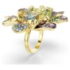 Idyllia-Ring mit gemischten Schliffen, Pavé, Blumenmotiv, mehrfarbig, goldfarben plattiert Idyllia-Ring mit gemischten Schliffen, Pavé, Blumenmotiv, mehrfarbig, goldfarben plattiert