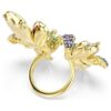 Idyllia-Ring mit gemischten Schliffen, Pavé, Blumenmotiv, mehrfarbig, goldfarben plattiert Idyllia-Ring mit gemischten Schliffen, Pavé, Blumenmotiv, mehrfarbig, goldfarben plattiert