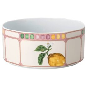 Idyllia-Schale aus Porzellan, Kristalldruck-Motiv, Citron, groß, mehrfarbig