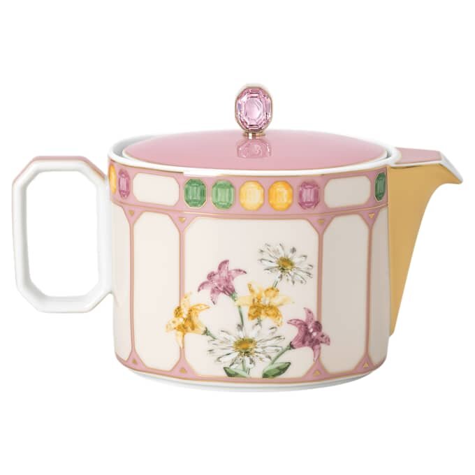 Idyllia-Teekanne aus Porzellan, Kristall-Print-Motiv, Fliegenfänger, klein, mehrfarbig Idyllia-Teekanne aus Porzellan, Kristall-Print-Motiv, Fliegenfänger, klein, mehrfarbig