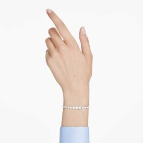 Imber-Armband mit gemischten Rundschliffen, weiß, rhodiniert Imber-Armband mit gemischten Rundschliffen, weiß, rhodiniert
