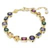 Imber-Armband mit gemischten Schliffen, mehrfarbig, goldfarben plattiert Imber-Armband mit gemischten Schliffen, mehrfarbig, goldfarben plattiert