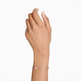 Imber-Armband mit rundem Schliff, weiß, roségoldfarben plattiert Imber-Armband mit rundem Schliff, weiß, roségoldfarben plattiert