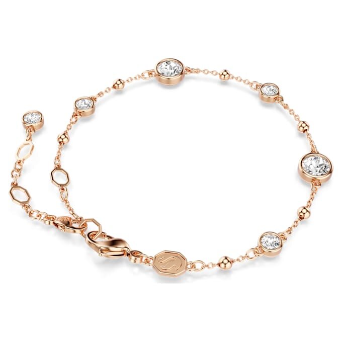Imber-Armband mit rundem Schliff, weiß, roségoldfarben plattiert Imber-Armband mit rundem Schliff, weiß, roségoldfarben plattiert