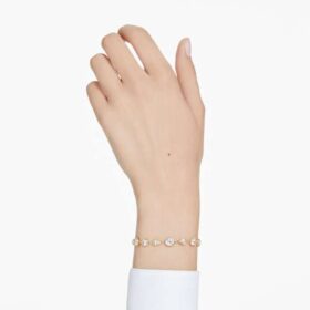 Imber-Armbänder mit gemischten Schliffformen, weiß, vergoldet Imber-Armbänder mit gemischten Schliffformen, weiß, vergoldet