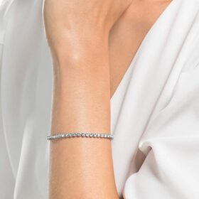 Imber Emily Tennisarmband, Rundschliff, Weiß, rhodiniert Imber Emily Tennisarmband, Rundschliff, Weiß, rhodiniert