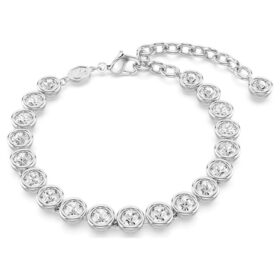 Imber Tennisarmband mit rundgeschliffenen Kristallen, weiß, rhodiniert Imber Tennisarmband mit rundgeschliffenen Kristallen, weiß, rhodiniert