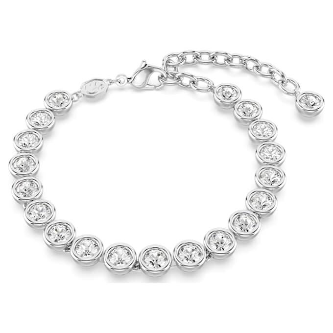 Imber Tennisarmband mit rundgeschliffenen Kristallen, weiß, rhodiniert Imber Tennisarmband mit rundgeschliffenen Kristallen, weiß, rhodiniert