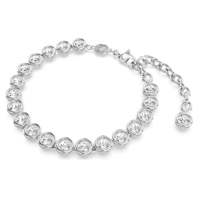 Imber Tennisarmband mit rundgeschliffenen Kristallen, weiß, rhodiniert Imber Tennisarmband mit rundgeschliffenen Kristallen, weiß, rhodiniert