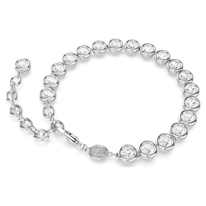 Imber Tennisarmband mit rundgeschliffenen Kristallen, weiß, rhodiniert Imber Tennisarmband mit rundgeschliffenen Kristallen, weiß, rhodiniert