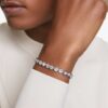 Imber Tennisarmband mit rundgeschliffenen Kristallen, weiß, rhodiniert Imber Tennisarmband mit rundgeschliffenen Kristallen, weiß, rhodiniert