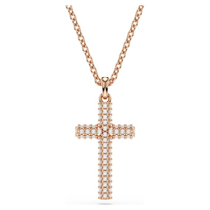 Insigne Kreuz-Anhänger, Weiß, roségoldfarben vergoldet Insigne Kreuz-Anhänger, Weiß, roségoldfarben vergoldet