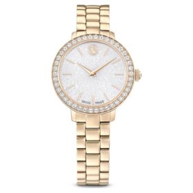 Matrix 3-Link-Uhr, Swiss Made, Metallarmband, goldfarben, champagnerfarbene PVD-Beschichtung