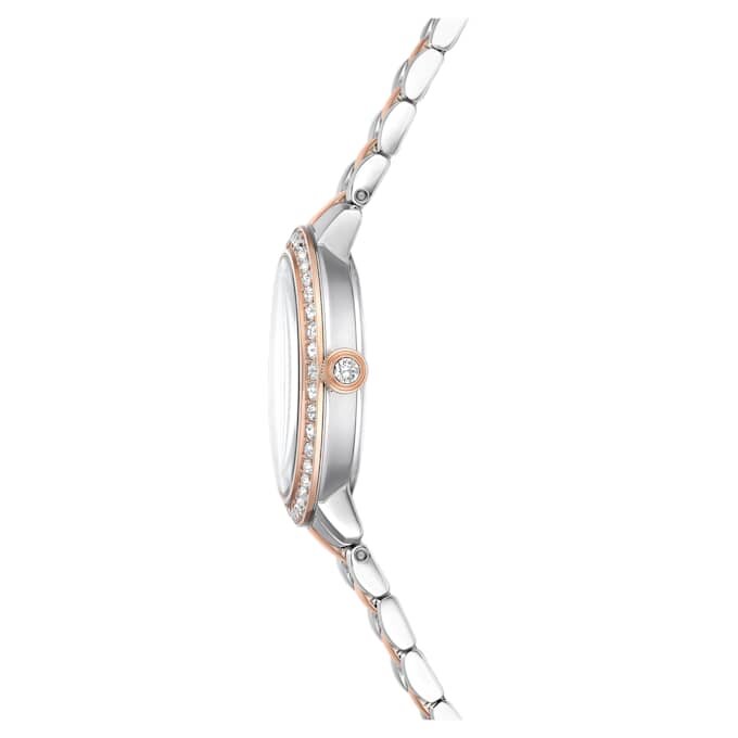 Matrix 3-Link-Uhr, Swiss Made, Metallarmband, silberfarben, roségoldfarbenes Finish Matrix 3-Link-Uhr, Swiss Made, Metallarmband, silberfarben, roségoldfarbenes Finish