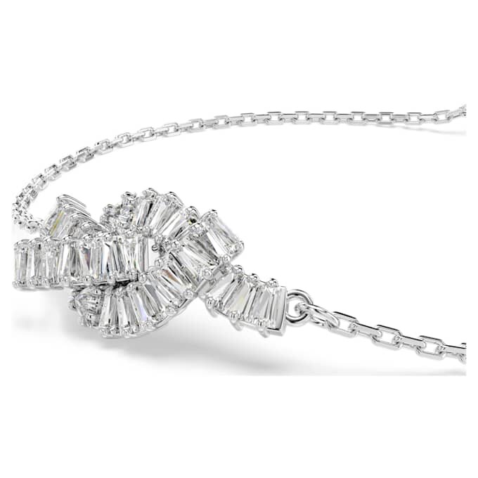 Matrix-Armband im Baguette-Schliff, Knoten, Weiß, rhodiniert Matrix-Armband im Baguette-Schliff, Knoten, Weiß, rhodiniert