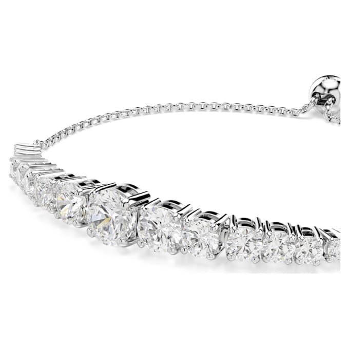Matrix-Armband mit Farbverlauf aus runden Schliffen, weiß, rhodiniert Matrix-Armband mit Farbverlauf aus runden Schliffen, weiß, rhodiniert