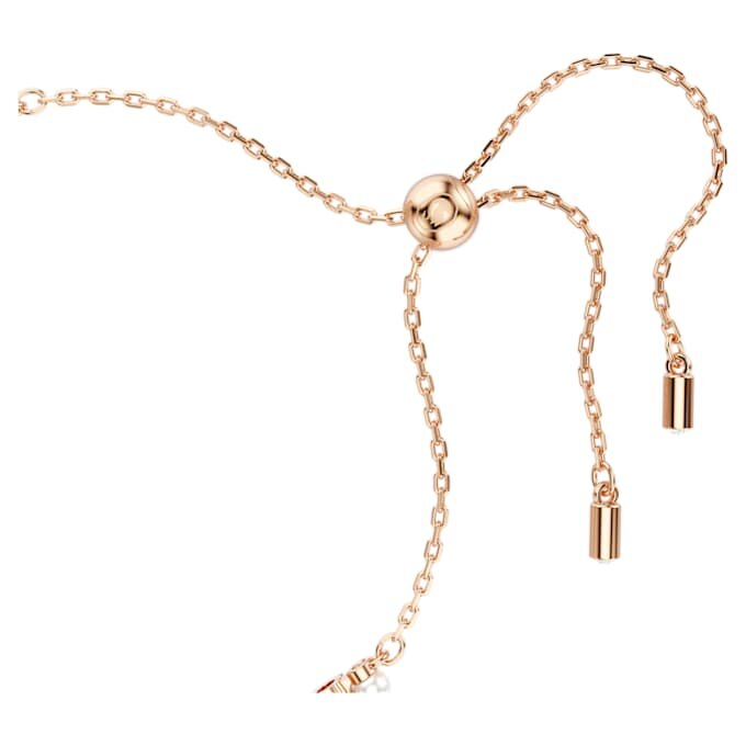 Matrix-Armband mit Kristallperlen, runde Schliffe, weiß, roségoldfarben plattiert Matrix-Armband mit Kristallperlen, runde Schliffe, weiß, roségoldfarben plattiert