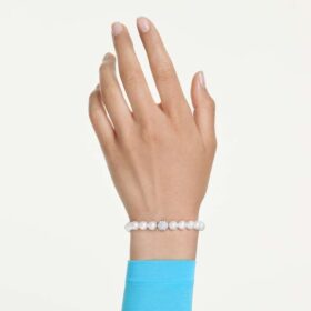 Matrix-Armband mit Kristallperlen, weiß, rhodiniert Matrix-Armband mit Kristallperlen, weiß, rhodiniert