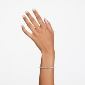 Matrix-Armband mit rundem Schliff, weiß, rhodiniert Matrix-Armband mit rundem Schliff, weiß, rhodiniert