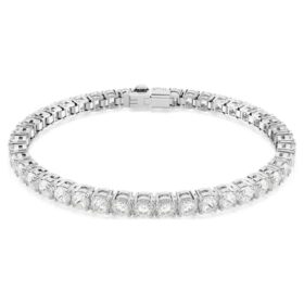 Matrix-Armband mit rundem Schliff, weiß, rhodiniert Matrix-Armband mit rundem Schliff, weiß, rhodiniert