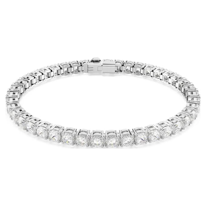 Matrix-Armband mit rundem Schliff, weiß, rhodiniert Matrix-Armband mit rundem Schliff, weiß, rhodiniert