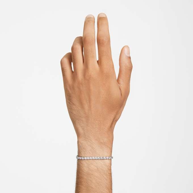 Matrix-Armband mit rundem Schliff, weiß, rhodiniert Matrix-Armband mit rundem Schliff, weiß, rhodiniert
