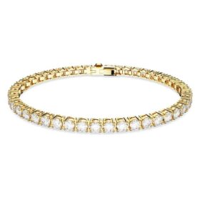 Matrix-Armband, Rundschliff, weiß, goldfarben plattiert Matrix-Armband, Rundschliff, weiß, goldfarben plattiert