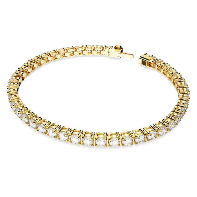 Matrix-Armband, Rundschliff, weiß, goldfarben plattiert Matrix-Armband, Rundschliff, weiß, goldfarben plattiert
