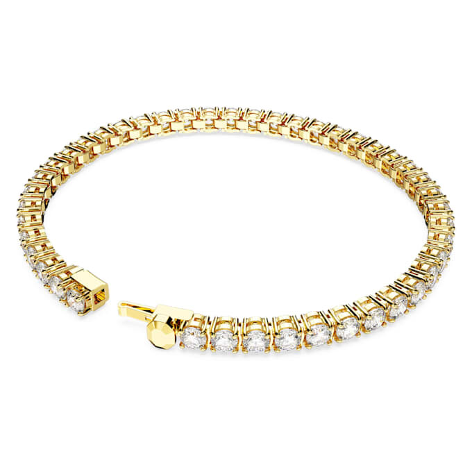 Matrix-Armband, Rundschliff, weiß, goldfarben plattiert Matrix-Armband, Rundschliff, weiß, goldfarben plattiert