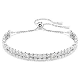 Matrix-Armband, Rundschliff, weiß, rhodiniert Matrix-Armband, Rundschliff, weiß, rhodiniert