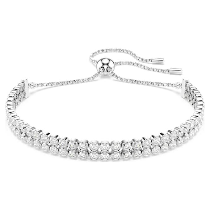 Matrix-Armband, Rundschliff, weiß, rhodiniert Matrix-Armband, Rundschliff, weiß, rhodiniert
