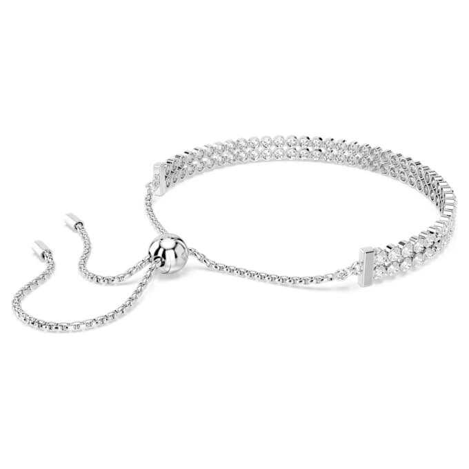 Matrix-Armband, Rundschliff, weiß, rhodiniert Matrix-Armband, Rundschliff, weiß, rhodiniert
