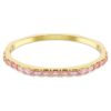 Matrix-Armreif im Baguette-Schliff, achteckige Form, rosa, goldfarben plattiert Matrix-Armreif im Baguette-Schliff, achteckige Form, rosa, goldfarben plattiert