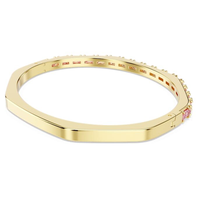 Matrix-Armreif im Baguette-Schliff, achteckige Form, rosa, goldfarben plattiert Matrix-Armreif im Baguette-Schliff, achteckige Form, rosa, goldfarben plattiert
