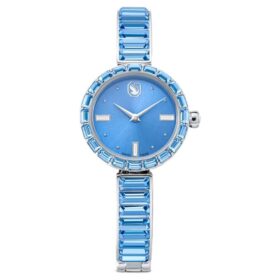Matrix Armreif-Uhr Swiss Made, Kristall-Armband, Blau, Edelstahl