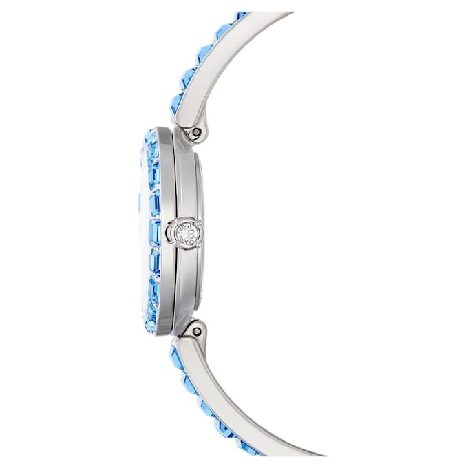 Matrix Armreif-Uhr Swiss Made, Kristall-Armband, Blau, Edelstahl Matrix Armreif-Uhr Swiss Made, Kristall-Armband, Blau, Edelstahl